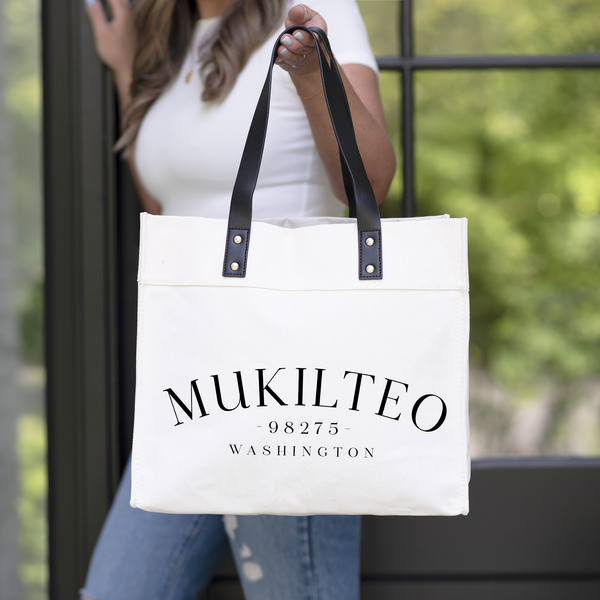Custom City State Zip Market Tote