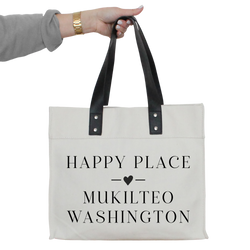 Custom City State Happy Place Market Tote