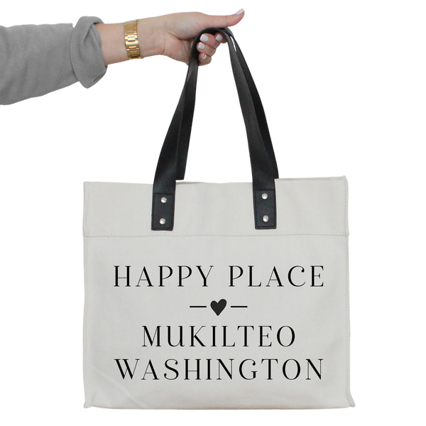 Custom City State Happy Place Market Tote