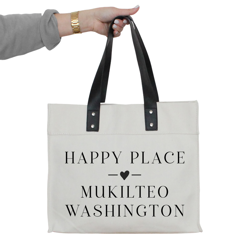 Custom City State Happy Place Market Tote