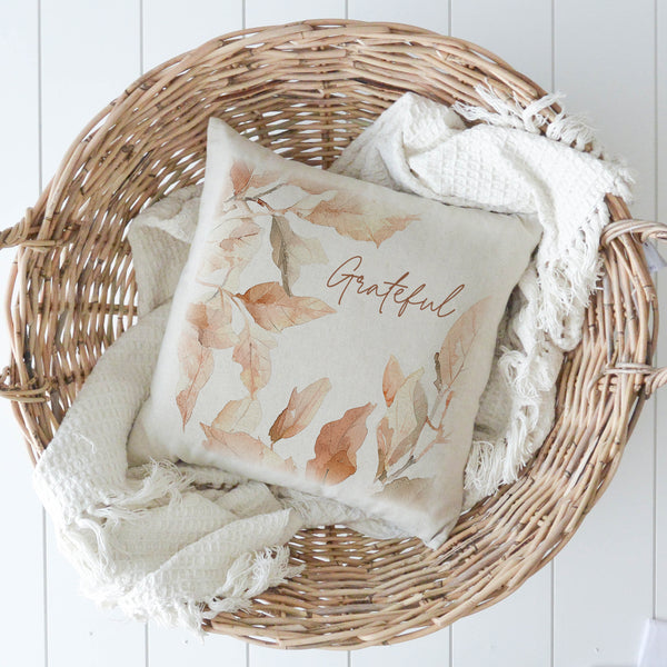 Grateful Leaves Pillow Cover