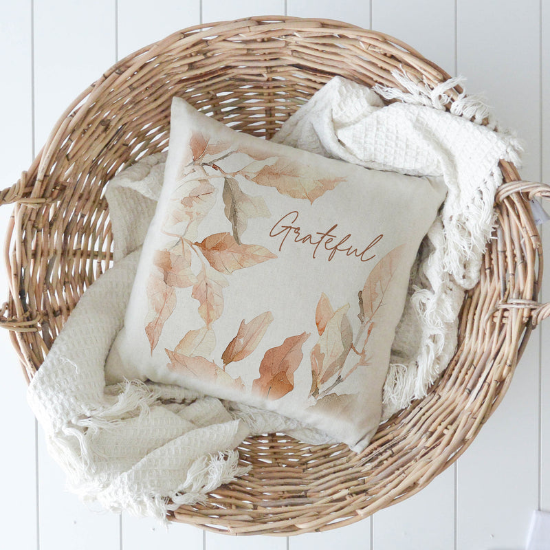 Grateful Leaves Pillow Cover