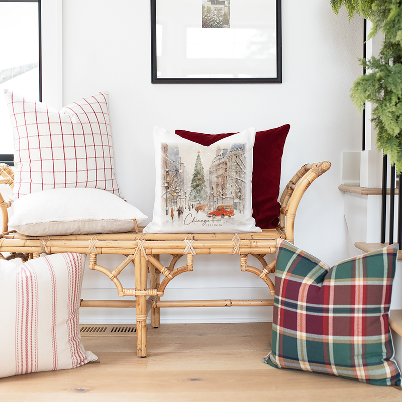 Custom Christmas City Pillow Cover