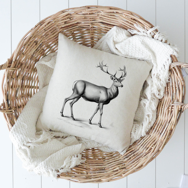 Vintage Deer Pillow Cover