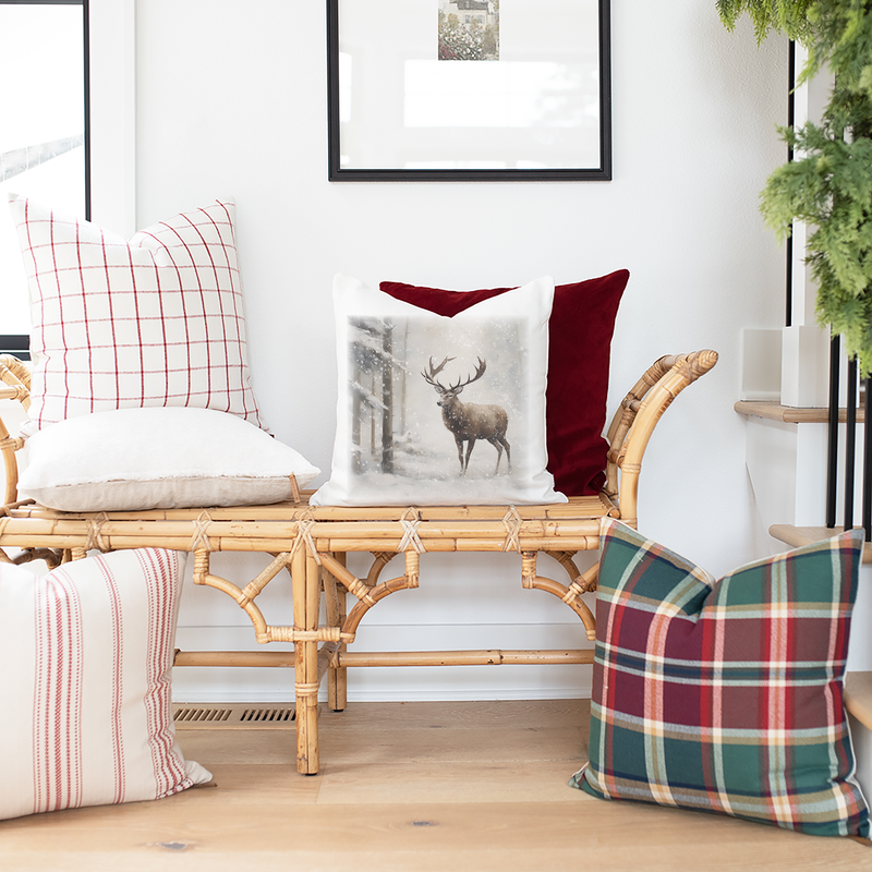 Winter Elk Pillow Cover