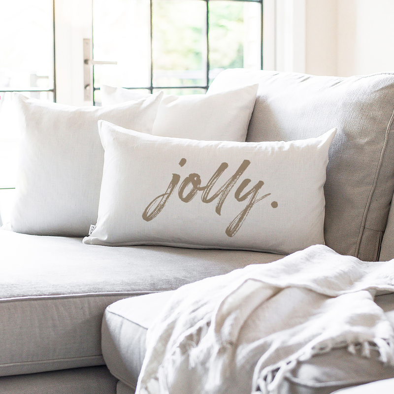 Jolly {Tan} Pillow Cover