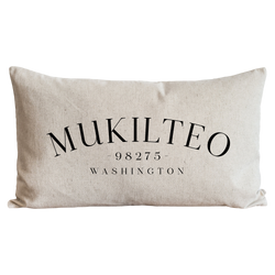 Custom City State Zip Pillow Cover
