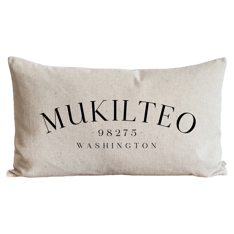 Custom City State Zip Pillow Cover