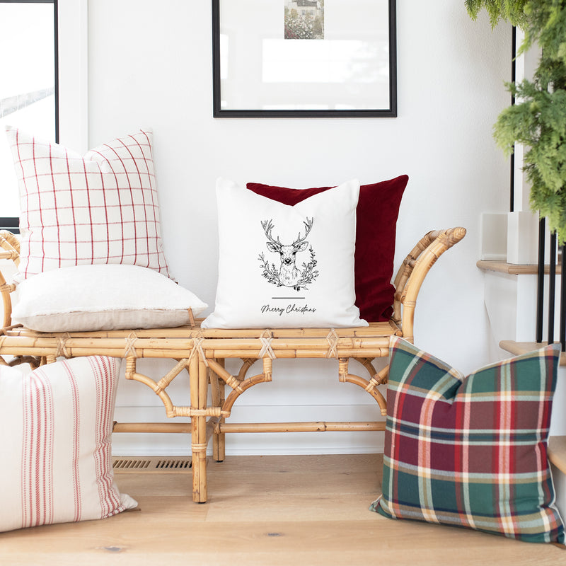 Merry Christmas Deer Pillow Cover