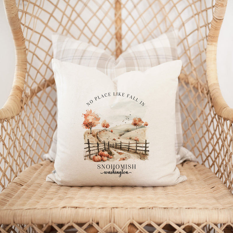 Custom Fall Location Pillow Cover