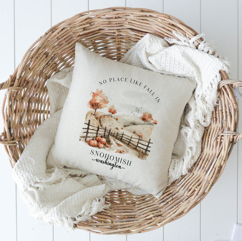 Custom Fall Location Pillow Cover