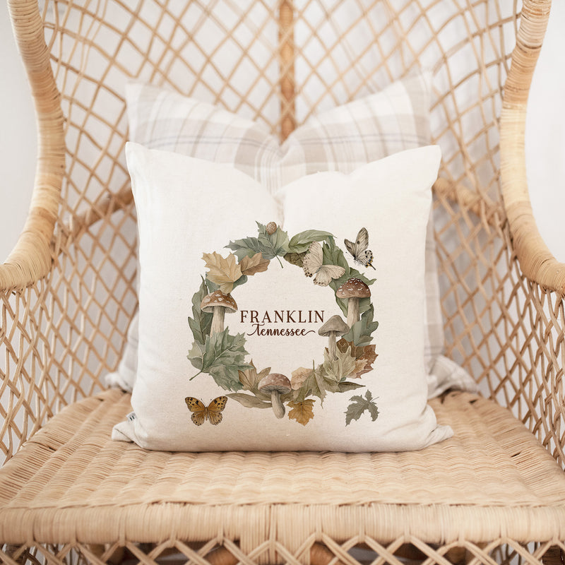 Custom Fall Wreath Pillow Cover