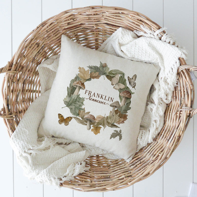 Custom Fall Wreath Pillow Cover