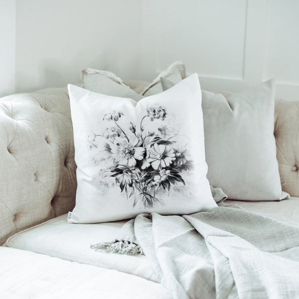 Bouquet Sketch Pillow Cover