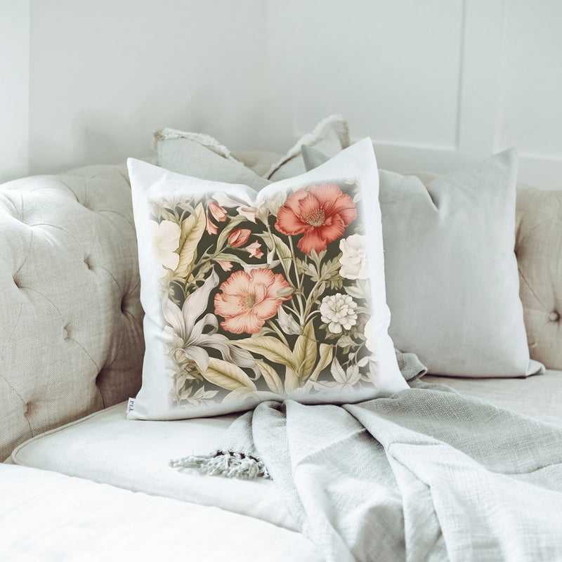 Floral Tapestry Pillow Cover