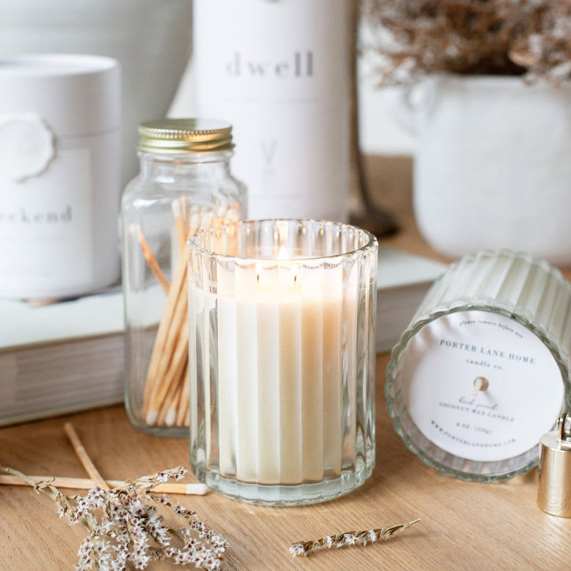 Golden | Mango + Driftwood Fluted Coconut Wax Candle