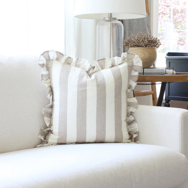 Ruffled Cabana Stripe Pillow Cover Collection