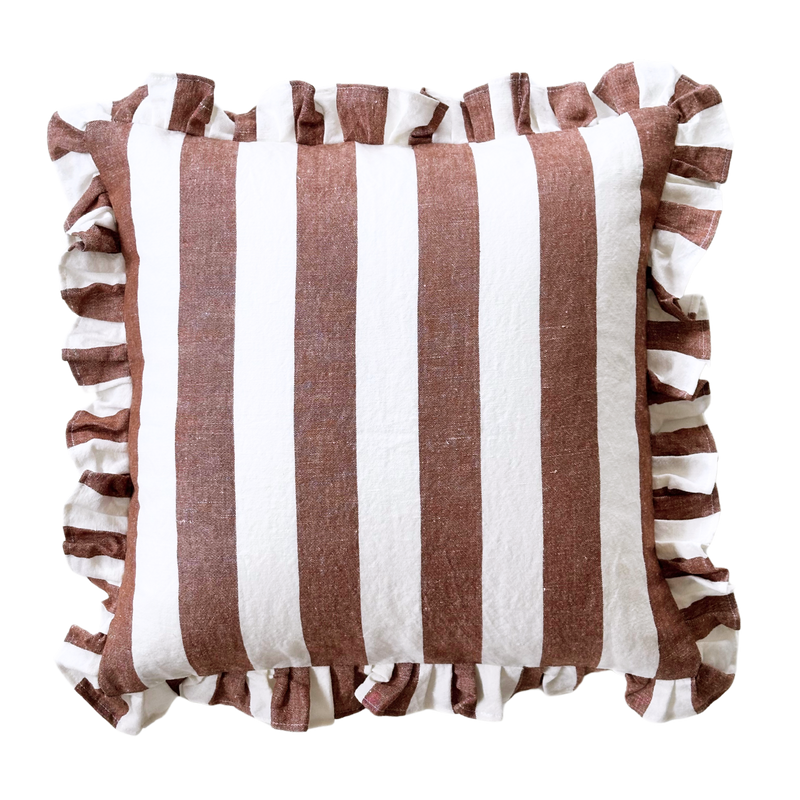 Ruffled Cabana Stripe Pillow Cover Collection