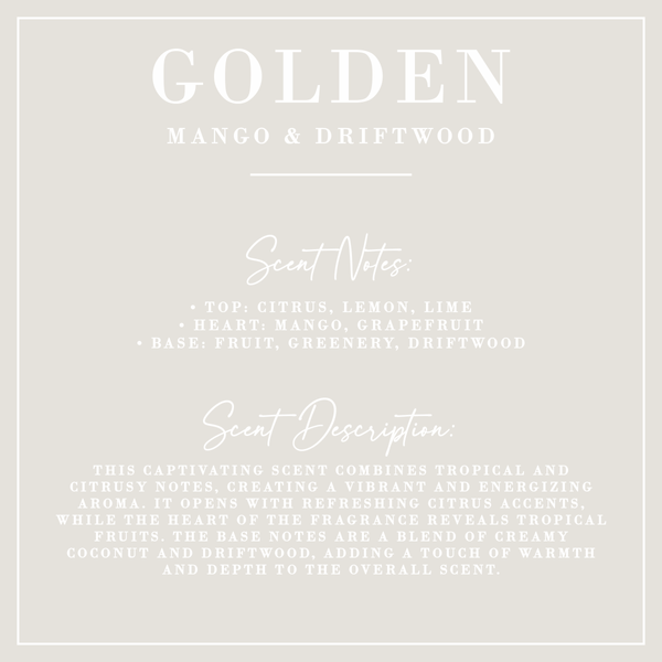 Golden | Mango + Driftwood Reed Diffuser