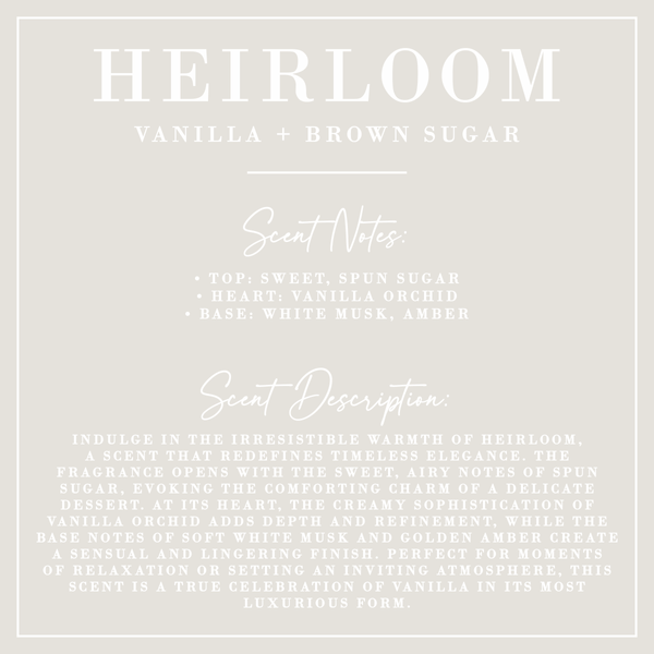 Heirloom | Vanilla + Brown Sugar Reed Diffuser