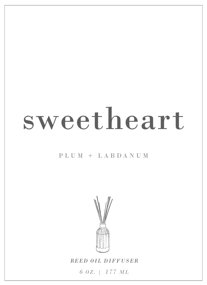 Sweetheart | Plum + Labdanum Reed Diffuser