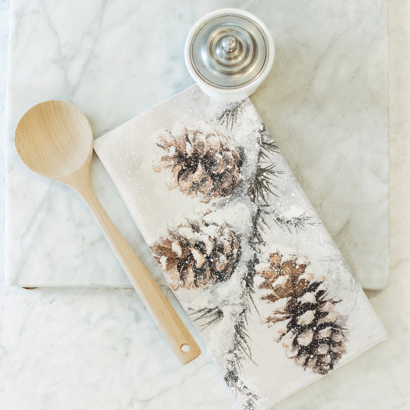 Winter Pinecone Tea Towel