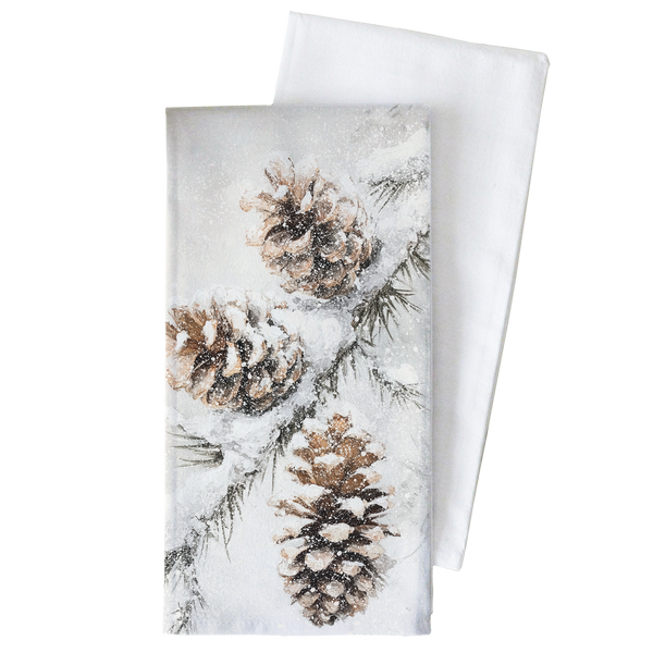 Winter Pinecone Tea Towel