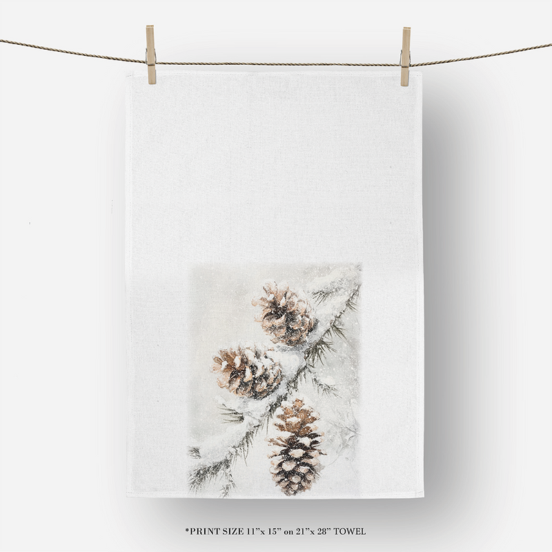 Winter Pinecone Tea Towel