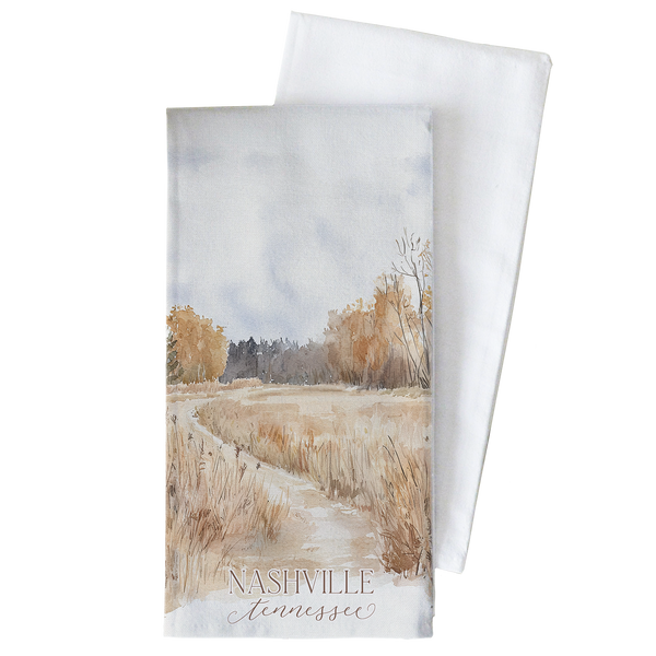 Custom Autumn Landscape Tea Towel