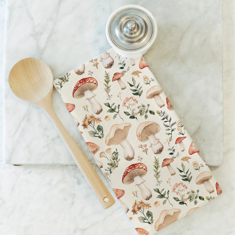 Mushroom Pattern Tea Towel
