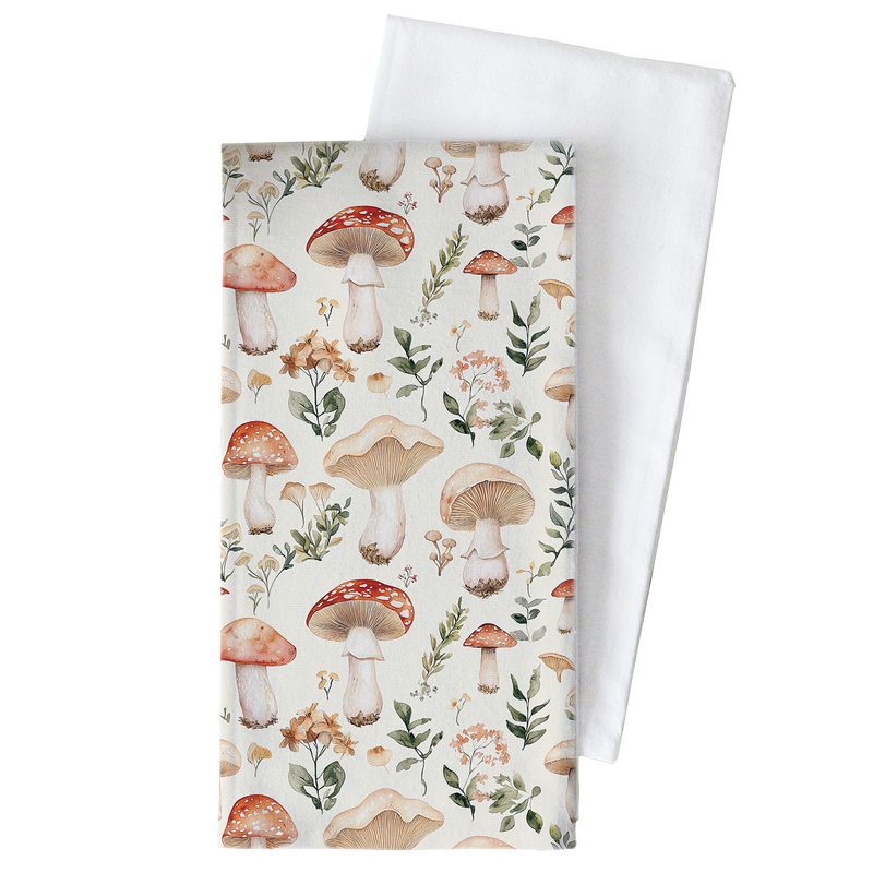 Mushroom Pattern Tea Towel