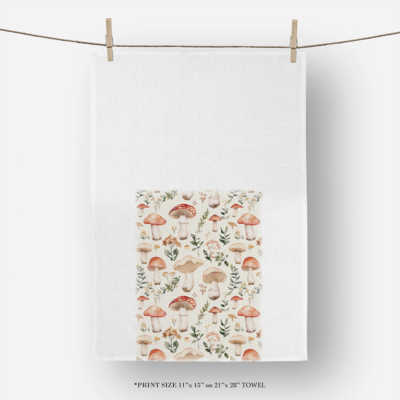 Mushroom Pattern Tea Towel