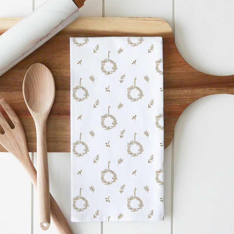 Wreath Pattern Tea Towel