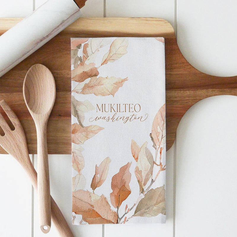 Custom Leaves Tea Towel