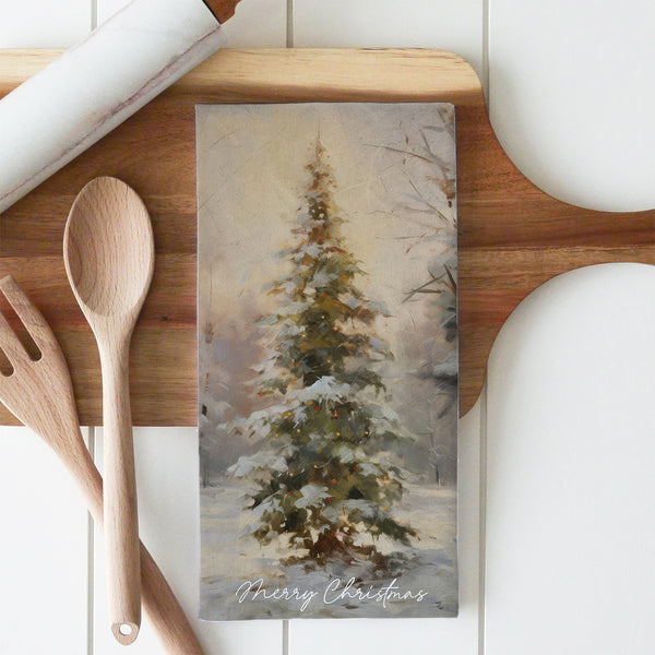 Merry Christmas Tree Tea Towel