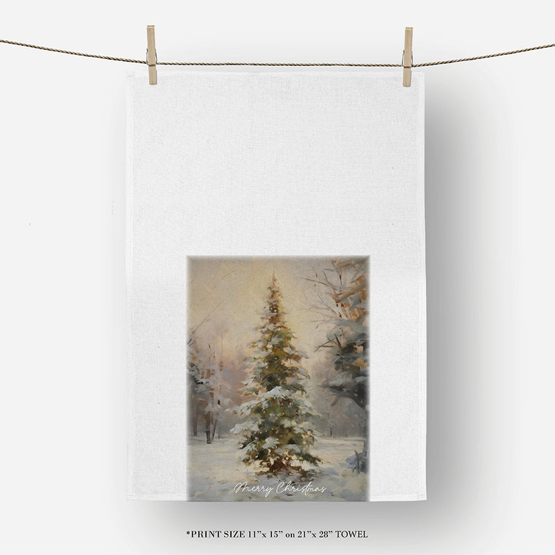 Merry Christmas Tree Tea Towel