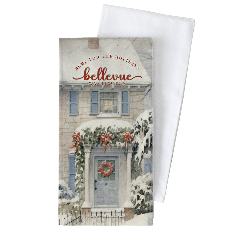 Custom Snowy Home Tea Towel