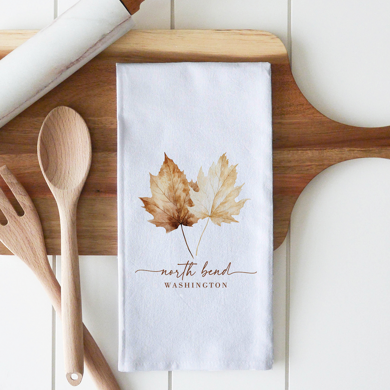 Custom City State Leaves Tea Towel