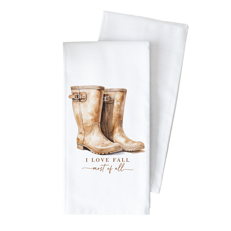 Fall Boots Tea Towel