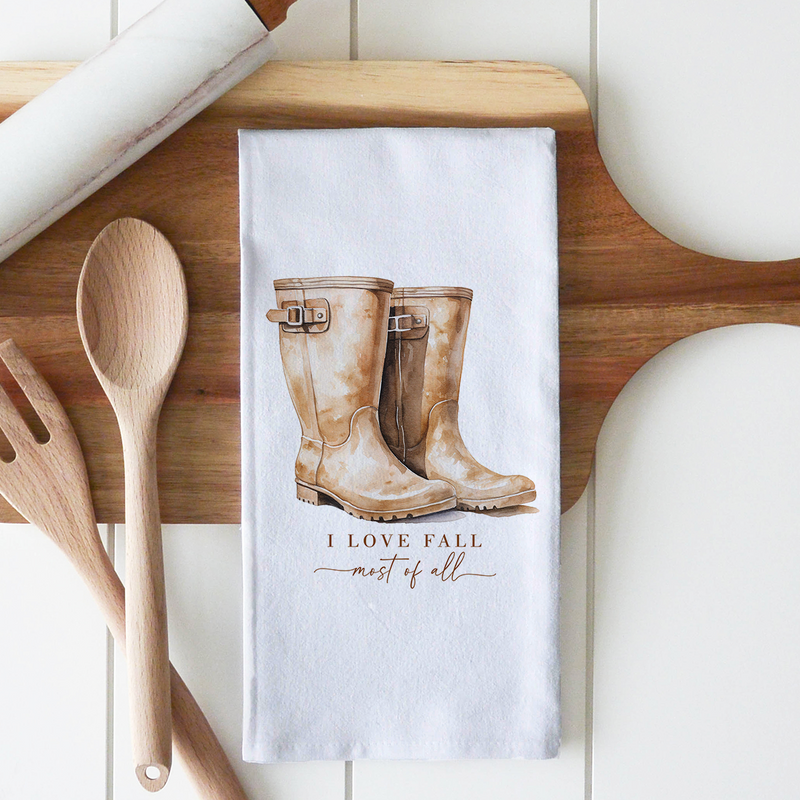 Fall Boots Tea Towel
