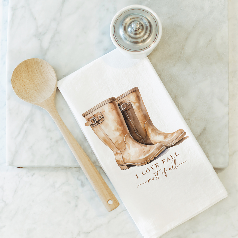 Fall Boots Tea Towel
