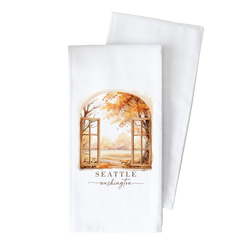 Custom Fall Windows Tea Towel