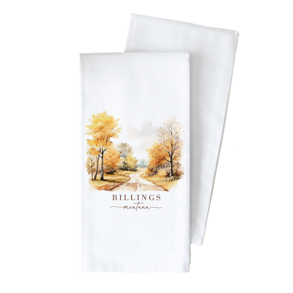 Custom Fall Scene Tea Towel