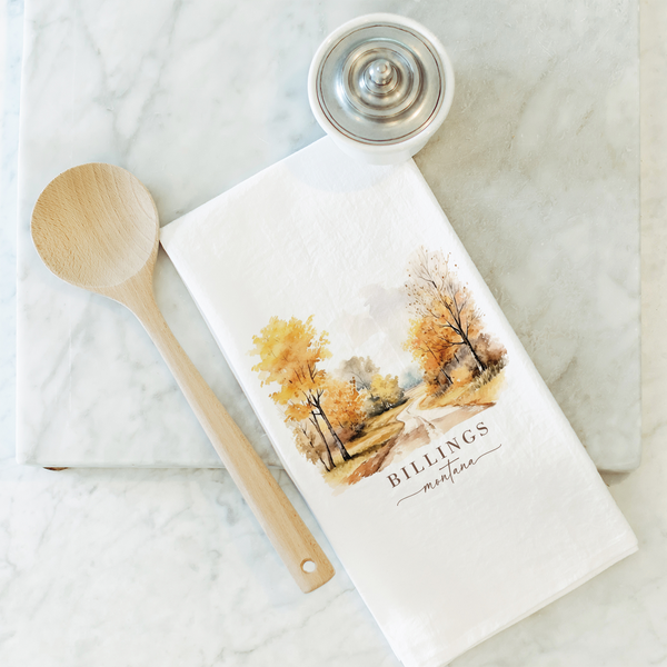 Custom Fall Scene Tea Towel