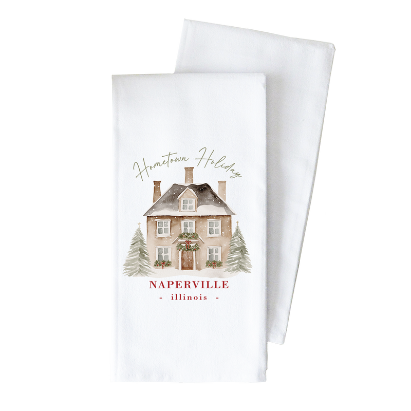 Custom Hometown Holiday Tea Towel
