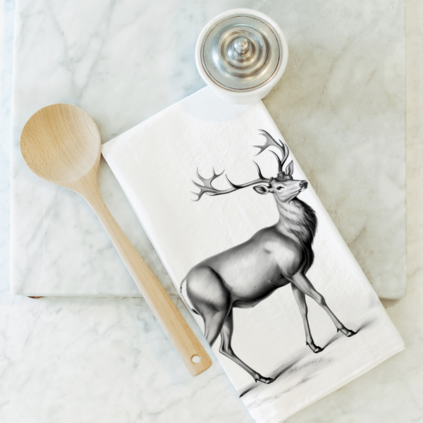 Vintage Deer Tea Towel