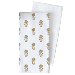 Gold Block Print Tea Towel