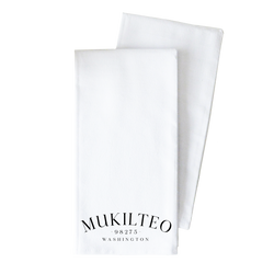 Custom City State Zip Tea Towel