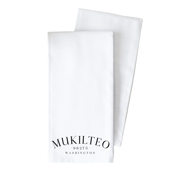 Custom City State Zip Tea Towel