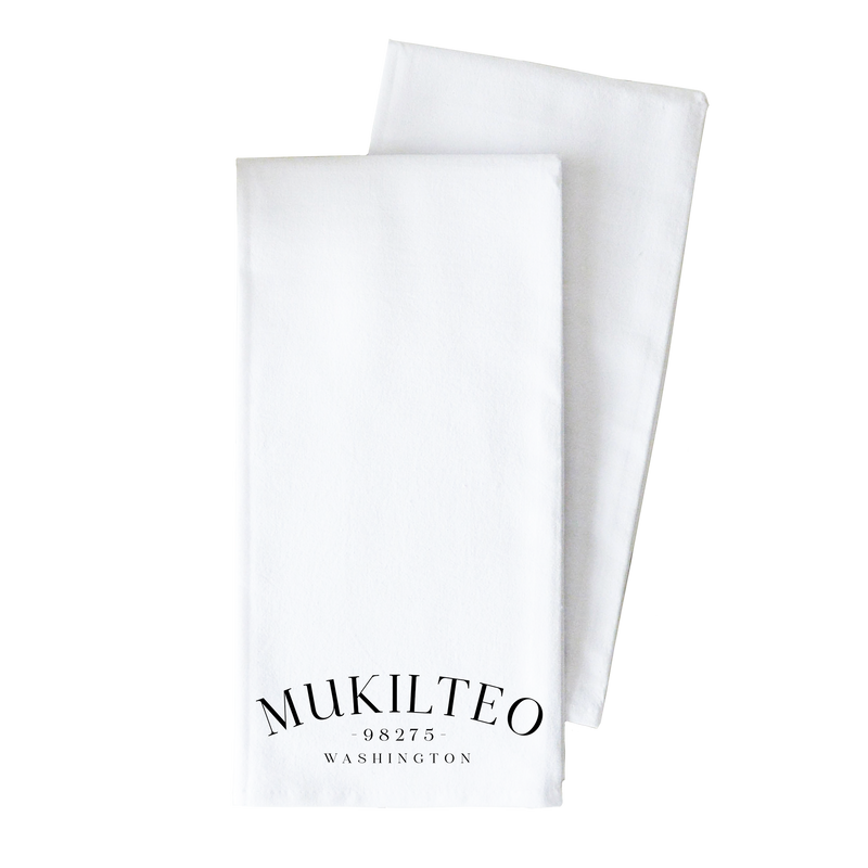 Custom City State Zip Tea Towel